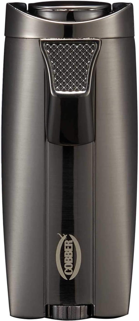 Cobber Torch Cigar Lighter, Double 2 Jet Flame Refillable Butane Cigar Lighter Gray...