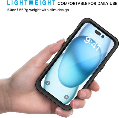 Lanhiem for iPhone 15 Case, IP68 Waterproof Dustproof Shockproof Cases with Built-in Screen Protector, 360 Full Body Protective Heavy Duty Rugged ...