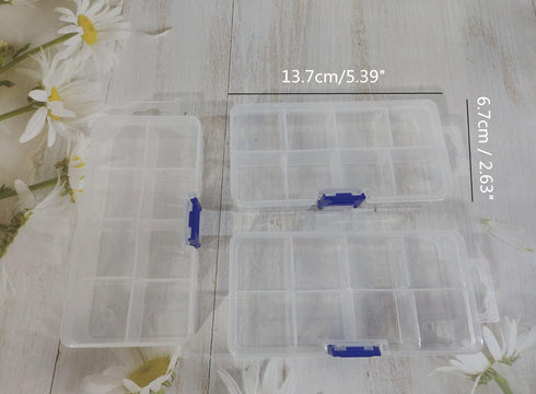 Clear Plastic Storage Box with Adjustable Dividers, Portable Transparent Beads Earring Jewelry Organizer Holder for Craft Nail Art Tackle Fishing ...