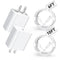 Phone Charger Fast Charging,MFi Certified 2-Pack 20W USB-C Wall Charger for Appple with 1-Pack 6/10FT Fast Charging Type-C to Liightning Cable for...