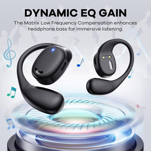 Open Ear Headphones, True Wireless Bluetooth Earphones Air Conduction Sweatproof Sport Earbuds Headsets with Earhooks for Running Workout 60Hrs Pl...