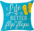 Bnitoam Summer Beach Phrases Best Gift Cotton Linen Square Decorative Throw Pillow Cover Cushion Case for Sofa Bed Couch Outdoor Pool 18 x 18 inch...