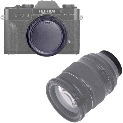 Fuji X Front Body Cap & Rear Lens Cap Cover for Fujifilm X-T5 X-T4 X-T3 X-T1 X-T2 X-S10 X-T30 X-T20 X-T10 X-H2 X-H2S X-H1 X-T200 X-T100 X-PRO3 Mor...