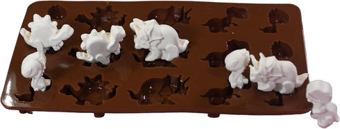Candy Chocolate Silicone Mold Baking Tray Pan Dinosaur Dino Animal-Themed Shape TREX Non-Stick Food-Grade for Homemade Kids DIY Treats Ice-pops Fr...