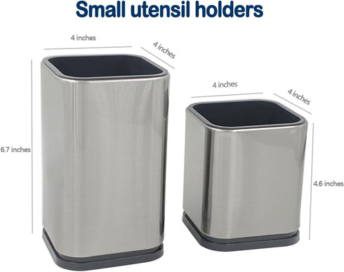 2PC Kitchen Utensil Holder Flatware Caddy Stainless Steel...