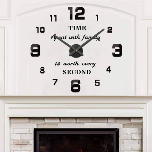 VANGOLD Wall Clock Big Wall Clocks for Living Room Decor, Decorative Wall Clocks Battery Operated (Black Wall Decor)...
