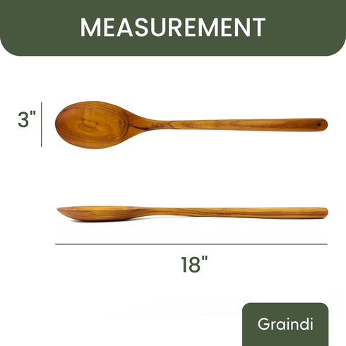Extra Large Wooden Spoon for Cooking (18", Teak Wood) | Extra Long Handled for Stirring Big Pots | Non Stick & Non Scratch...