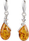 Amber Earrings - 925 Baltic Honey Amber Dangling Earrings "Eleanor" - GIA Certified - Gemstone Dangle Earrings - Sterling Silver Jewelry Collectio...