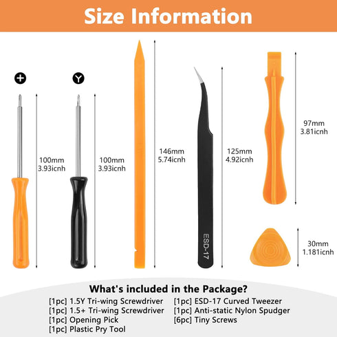 Triwing Screwdriver for Nintendo Switch Joycon, 1.5 Y Tripoint and Y00 Screwdriver Repair/Replacement Tools for Switch/Switch Lite JoyCon Joy-Con ...