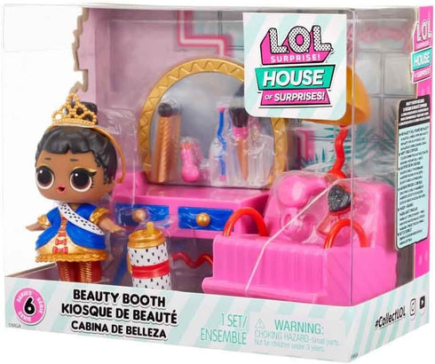 L.O.L. Surprise! OMG House of Surprises Beauty Booth Playset with Her Majesty Collectible Doll and 8 Surprises, Dollhouse Accessories, Holiday Toy...