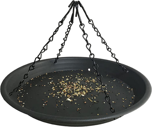 12.8" Platform Bird Feeder,Large Hanging Tray Squirrel Feeder,Wild Bird Seed Catcher Tray,Bird Viewing,for Attracting Birds Outdoors,Yard Garden,B...