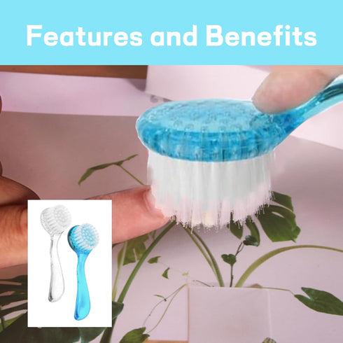 2 Pcs Face Brushes for Cleansing Set Small Manual Exfoliating Brushes for Cleaning Face Spa & Makeup Removal Charcoal Infused Scrubbing Brushes Id...