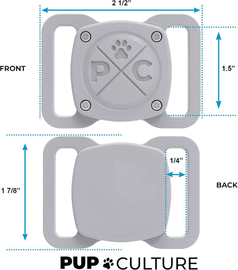 Pup Culture IP68 Waterproof AirTag Dog Collar Holder | 2.5X Stronger Than Competitors - Track Your Pet Using Apple AirTag Technology Without a Sub...
