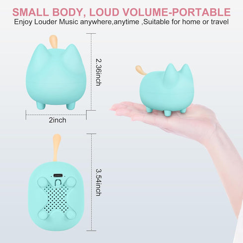 Small Bluetooth Speaker, Cute Cat Mini Wireless Speakers with Loud Stereo Sound, Built-in Mic, Super Bass, Dual Pairing,40H Playtime,Portable Spea...