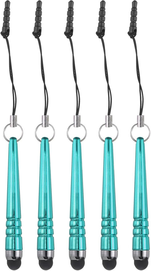 MECCANIXITY 5pcs Metallic Stylus Pen for Touch Screens Aluminum Alloy Mini Metal Capacitive Pens for Universal All Touchscreen Devices, Light Blue...