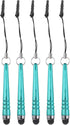 MECCANIXITY 5pcs Metallic Stylus Pen for Touch Screens Aluminum Alloy Mini Metal Capacitive Pens for Universal All Touchscreen Devices, Light Blue...