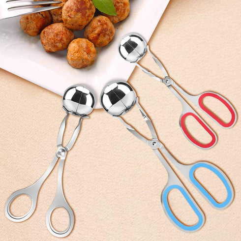 3 Pcs Stainless Steel Meat Ballers, AIFUDA Nonstick Meatball Scoop Ball Maker Ice Tongs for Cake Pop, Ice Cream Scoop, Fruit, Cookie Dough, Melon...