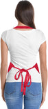 DALIX Apron Commercial Restaurant Home Bib Spun Poly Cotton Kitchen Aprons (2 Pockets) in Red...
