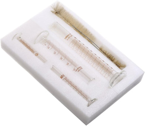 Thick Glass Graduated Measuring Cylinder Set 5ml 10ml 50ml 100ml Glass with Two Brushes...