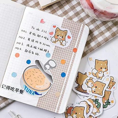 Doraking 45PCS Boxed DIY Decoration Super Cute Cartoon Lovely Shiba Inu Stickers for Laptop Planners Scrapbook Suitcase Diary Notebooks Album...