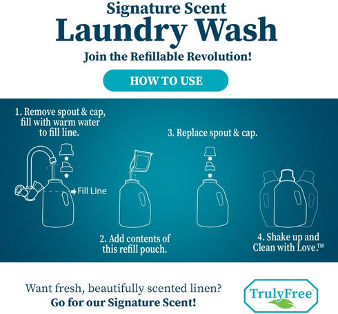 Laundry Detergent for Sensitive Skin | Gentle & Safe for Baby Clothes | Plant-Based | Easy to Dissolve to Create a Liquid| Include 1 Refillable Bo...