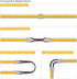 SEZO FCOB COB 3PIN 10mm LED Light Strip Connectors Kit 8P Gapless Solderless Connectors+4P Corner Connectors+4PCS 15cm Long 22AWG Extension Wire S...