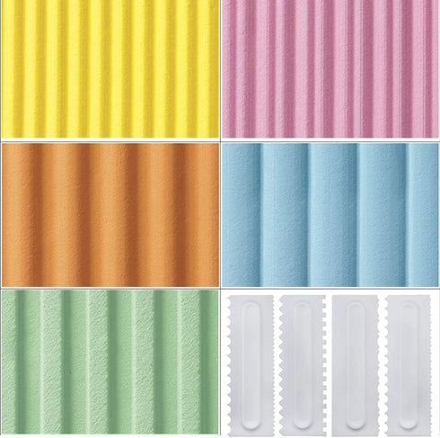 4 Pcs/set Cake Scraper Decorating Plastic Sawtooth Comb Mousse Butter Cream Cake Edge Tools Plastic Sawtooth Cake Icing Smoother Kitchen Baking Ca...