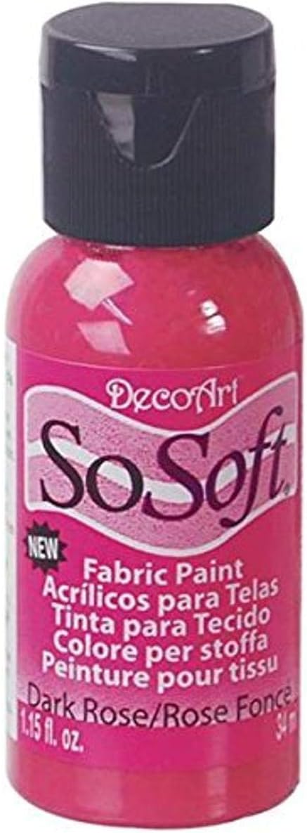 DecoArt DSS94-26 SoSoft Fabric Acrylics Paint, 1-Ounce, Dark Rose...