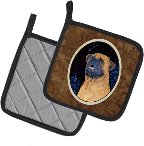 Caroline's Treasures SS8672PTHD Bullmastiff Pair of Pot Holders Kitchen Heat Resistant Pot Holders Sets Oven Hot Pads for Cooking Baking BBQ, 7 1/...
