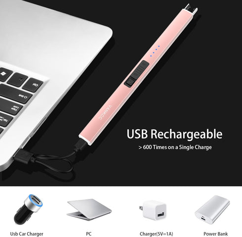Electric Candle Lighter Plasma Arc Lighters USB Long Stick Lighters Windproof Flameless with Rechargeable Battery Safety Lock for Candle Camping B...