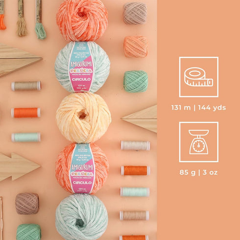 Circulo - Amigurumi Pelucia Yarn, Special Velvet Chenille Yarn for Amigurumi and Blanket, 144 yds, Worsted (8001 - White)......
