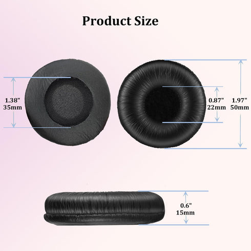 Ear Cushions for Plantronics Headset, 50mm Replacement Ear Pads Compatible with Plantronics HW251N HW261N HW510 HW520 Blackwire C320 3210 3220 332...