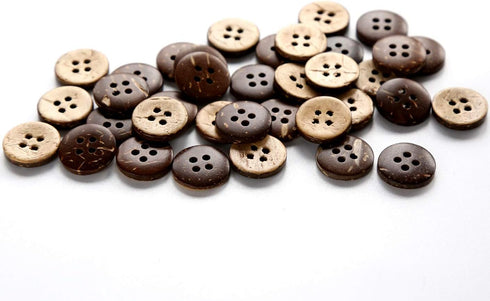 Coconut Shell Buttons Size 5/8 Inch (15mm) 4 Holes Coconut Button for Shirt Sewing or DIY Crafts Pack of 200pcs...