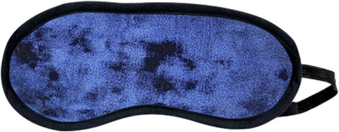 Cloudz Crushed Velvet Ultra Premium Comforlite Memory Foam Airplane Travel Neck Pillow with Matching Luxuriously Soft Black Out Sleep Mask - Blue...