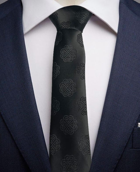 Stylish Neck Tie with Matching Pocket Square - Traditional Elegance for Every Occasion! Modern Slim Black...