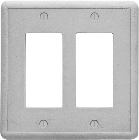 Questech Decor Double Rocker Light Switch Cover, 2-Gang Electrical Wall Plate, Double Switch Decorator Standard Size GFCI Receptacle Cover, Decora...