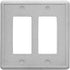 Questech Decor Double Rocker Light Switch Cover, 2-Gang Electrical Wall Plate, Double Switch Decorator Standard Size GFCI Receptacle Cover, Decora...