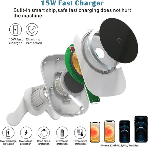 Magnetic Wireless Charger Stand,Compatible with MagSafe Desk Charger KABCON 15W QI Fast Charging Station for iPhone 13,13 mini/13 Pro Max/12/12 Pr...