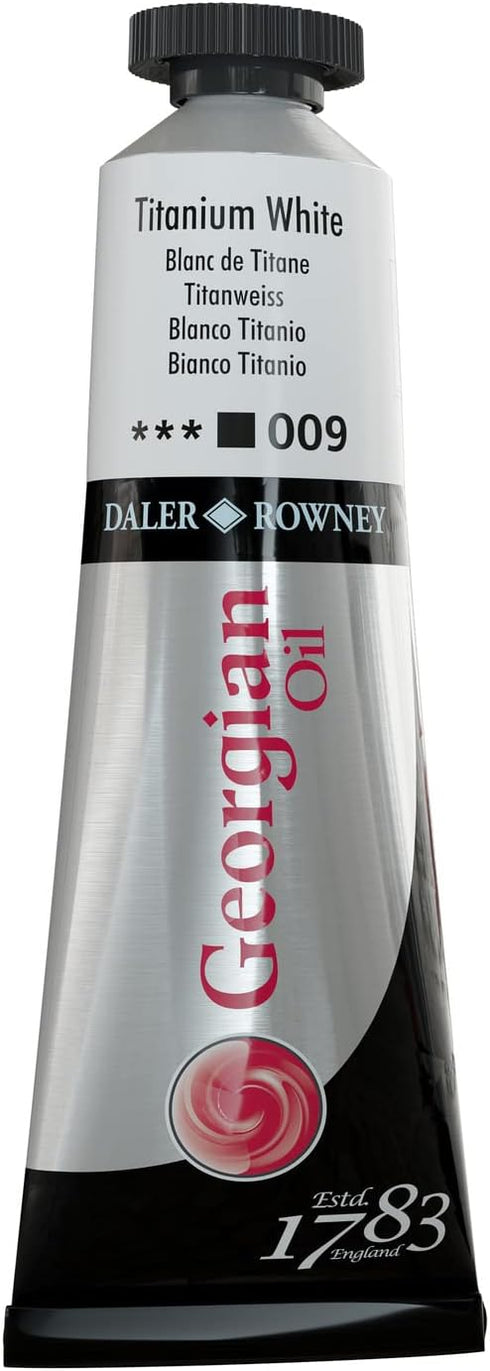 Daler Rowney Georgian Oil Paint Titanium White 38ml Tube - Art Paints for Canvas Paper and More - Oil Painting Supplies for Artists and Students -...