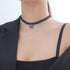 MIFYNN Black Lace Choker Necklace for Women Boho Colourful Butterfly Choker Purple Pink Butterfly Charm Necklace Stretch Lace Pendant Necklace 80s...