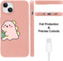 JOYLAND Dinosaur Couple Phone Case for iPhone 13,Pink Liquid Silicone Couple Phone Case Luxury Girly Case,Funny Soft Gel Rubber Full-Body Protecti...