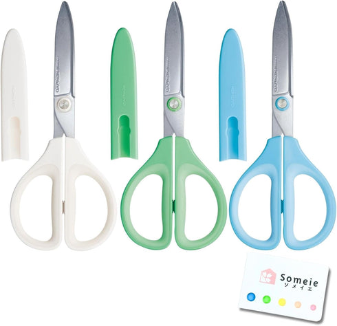 Scissors Saxa Glueless Blade 3 Color Set White, Green, Blue, And Sticky Note Set Hasa-P280W, Hasa-P280G, Hasa-P280B...