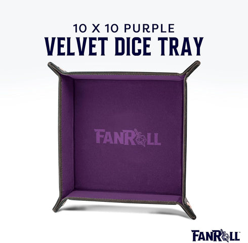 FanRoll by Metallic Dice Games Fold Up Velvet Dice Tray w/PU Leather Backing: Purple, Role Playing Game Dice Accessories for Dungeons and Dragons...