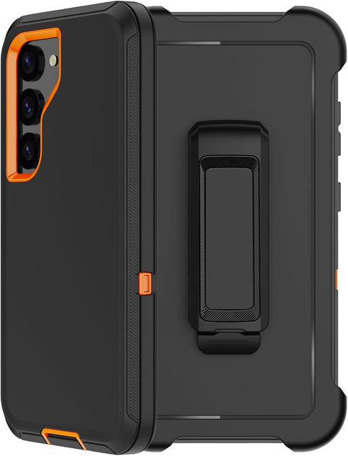 for Samsung Galaxy S23 Case with Belt Clip Holster, 2X Screen Protector, Military Grade Protection Heavy Duty Full Body Shockproof Dust-Proof Rugg...
