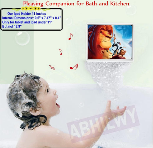 Shower Tablet Holder Waterproof Compatible with Ipad, Wall Mounted Bathroom Tablet Case Rotation, Adhesive Touchable Cradle with Glass Mirror Anti...