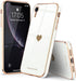 Teageo Compatible with iPhone Xr Case for Women Girl Cute Love-Heart Luxury Bling Plating Soft Back Cover Raised Full Camera Protection Bumper Sil...