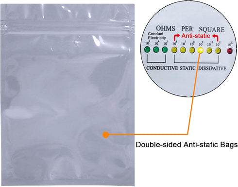 20Pcs Small Antistatic Bags3 x5in,Shielding ESD Bag for HDD,SDD & Electronics with 20pcs Anti-Static Stickers...