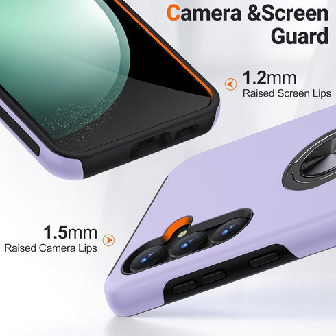 AOUIA Samsung Galaxy S23 FE Case, Slim Fit Protective Phone Case with Kickstand Full Body Protection Anti-Scratch Shockproof Case Compatible with ...