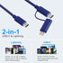 Coiled USB C to USB C and Lightning Cable 2 in 1 - Curly USB C Cable Car Charger Cord Android Auto Apple Carplay Cable [60W Fast Charging & Data S...