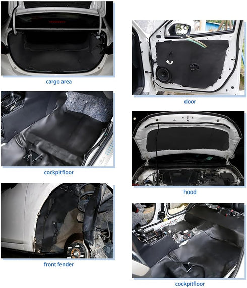 uxcell 197mil 6.46sqft Car Truck Cell Foam 5mm Sound Proofing Insulation Noise Control Deadener Mat 40"x24" for Hood...
